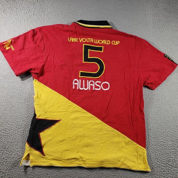 Star Company Shirt Men's XL Extra Large Red Ghana Polo Team Lake Volta World Cup - Picture 9 of 12